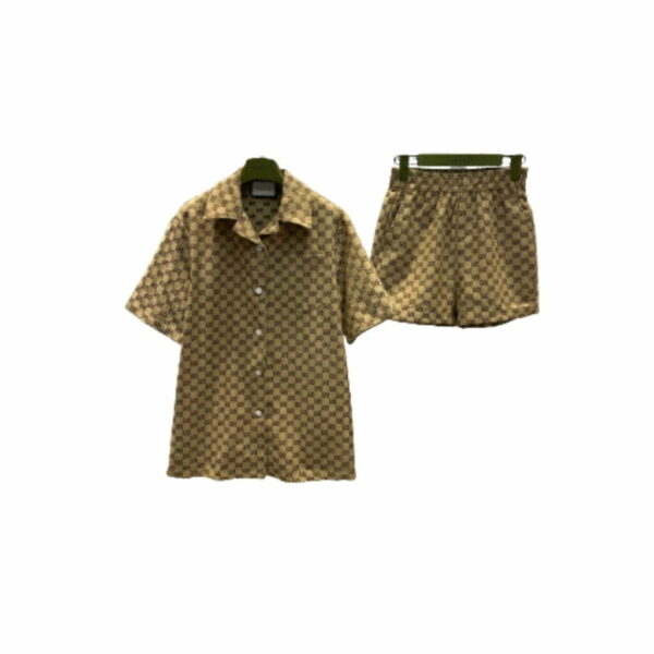 The GG Motif Shirt And Shorts Brown For Women