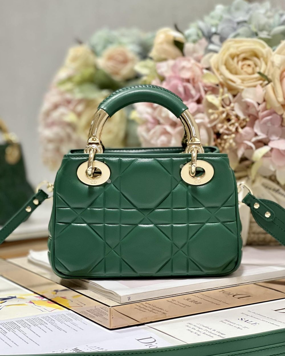 1:1 Replica The Lady 95.22 Bag Black/White/Grey/Green For Women 7.5in/ 19cm