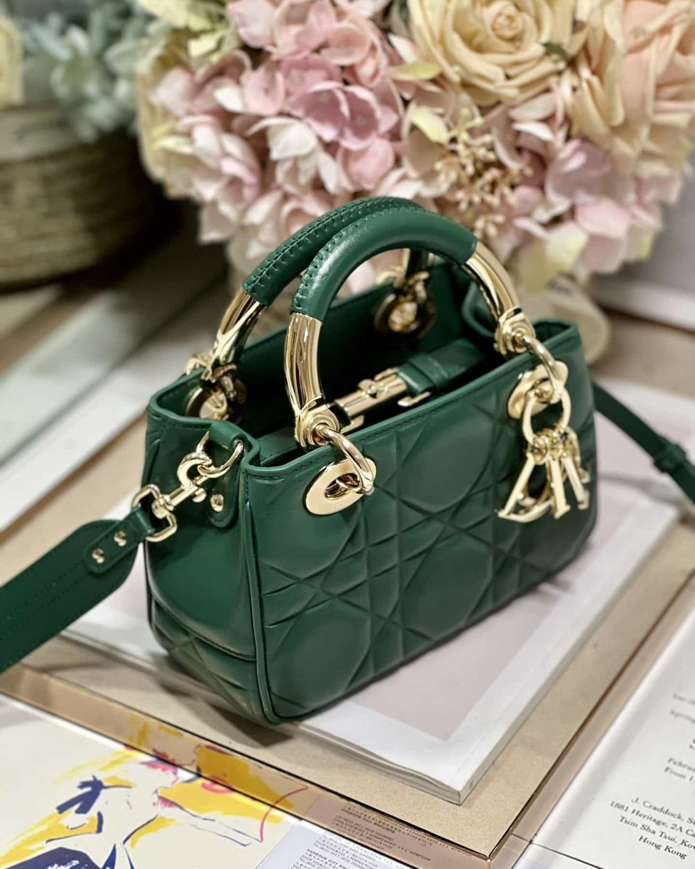 1:1 Replica The Lady 95.22 Bag Black/White/Grey/Green For Women 7.5in/ 19cm