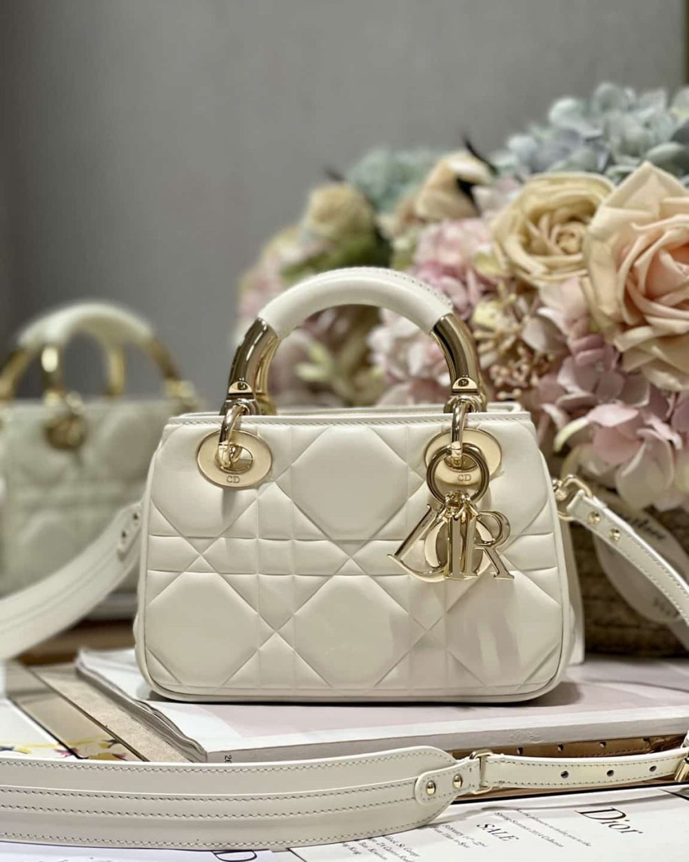 1:1 Replica The Lady 95.22 Bag Black/White/Grey/Green For Women 7.5in/ 19cm