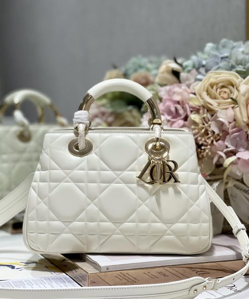 1:1 Replica The Medium Lady 95.22 Bag Black/White/Grey For Women 9.5in/ 24cm