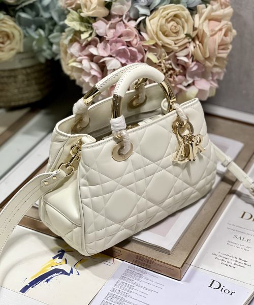 1:1 Replica The Medium Lady 95.22 Bag Black/White/Grey For Women 9.5in/ 24cm
