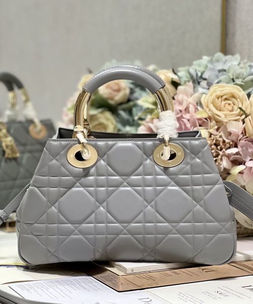 1:1 Replica The Medium Lady 95.22 Bag Black/White/Grey For Women 9.5in/ 24cm