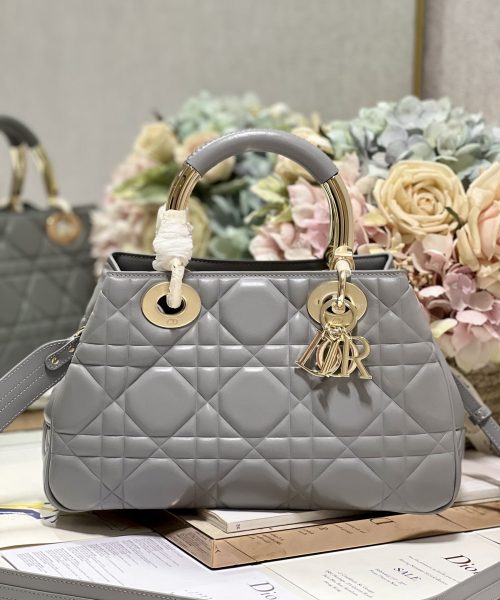 1:1 Replica The Medium Lady 95.22 Bag Black/White/Grey For Women 9.5in/ 24cm