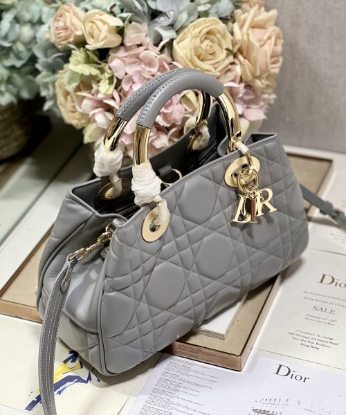 1:1 Replica The Medium Lady 95.22 Bag Black/White/Grey For Women 9.5in/ 24cm