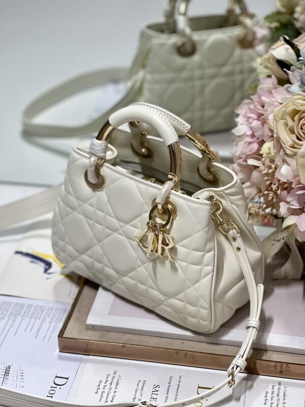 1:1 Replica The Medium Lady 95.22 Bag Black/White/Grey For Women 9.5in/ 24cm