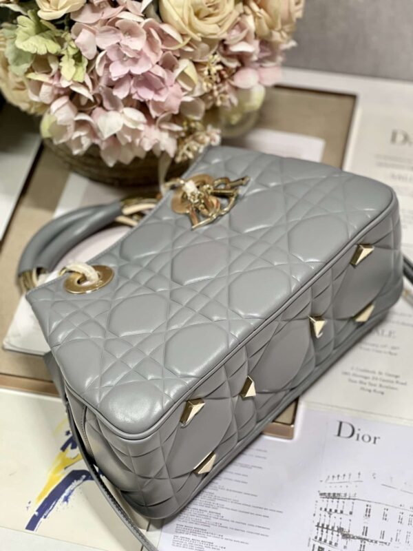 1:1 Replica The Medium Lady 95.22 Bag Black/White/Grey For Women 9.5in/ 24cm