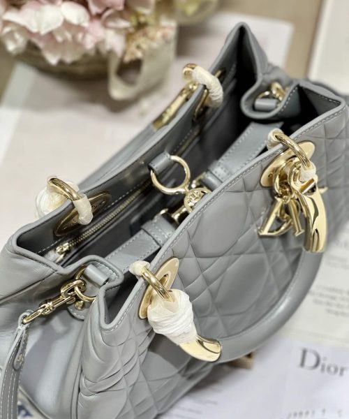 1:1 Replica The Medium Lady 95.22 Bag Black/White/Grey For Women 9.5in/ 24cm