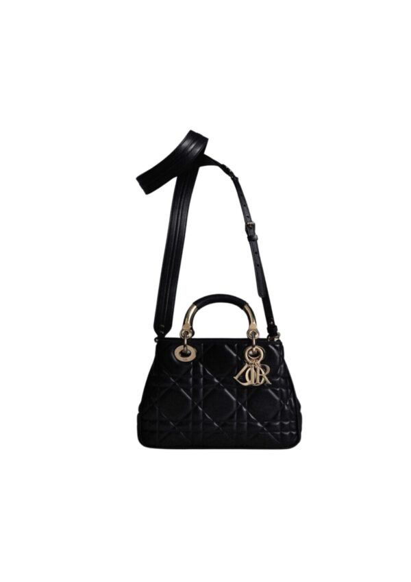 1:1 Replica The Medium Lady 95.22 Bag Black/White/Grey For Women 9.5in/ 24cm