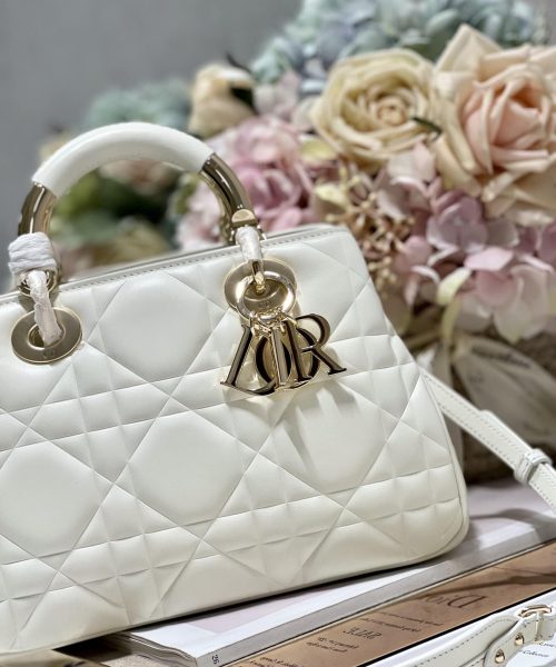 1:1 Replica The Medium Lady 95.22 Bag Black/White/Grey For Women 9.5in/ 24cm