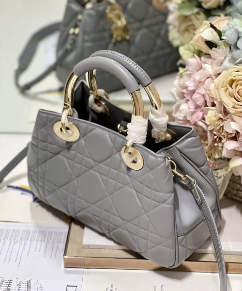 1:1 Replica The Medium Lady 95.22 Bag Black/White/Grey For Women 9.5in/ 24cm
