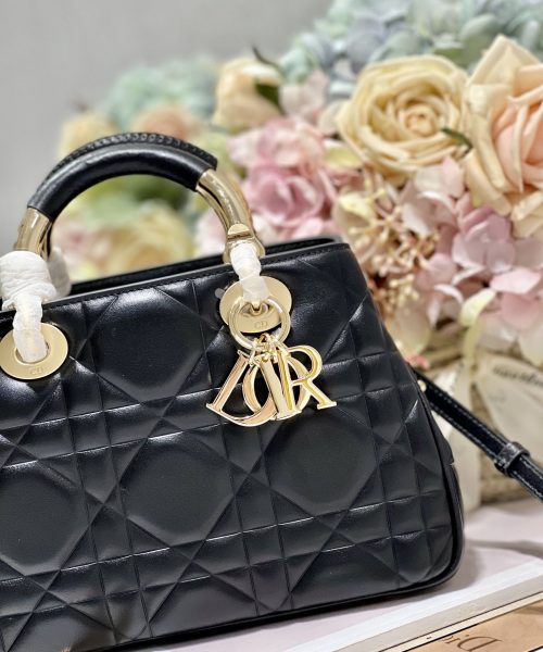 1:1 Replica The Medium Lady 95.22 Bag Black/White/Grey For Women 9.5in/ 24cm