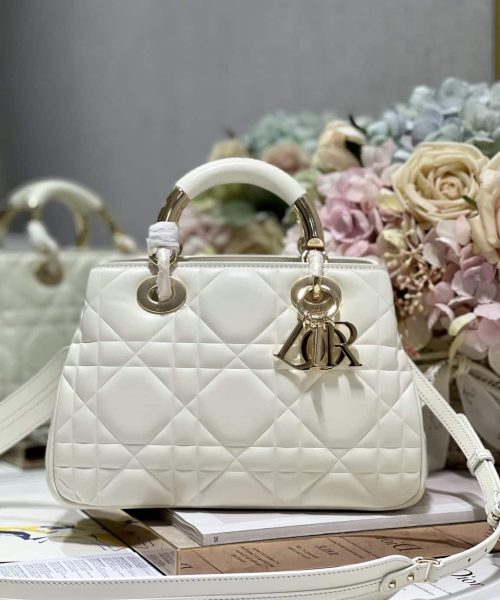 1:1 Replica The Medium Lady 95.22 Bag Black/White/Grey For Women 9.5in/ 24cm