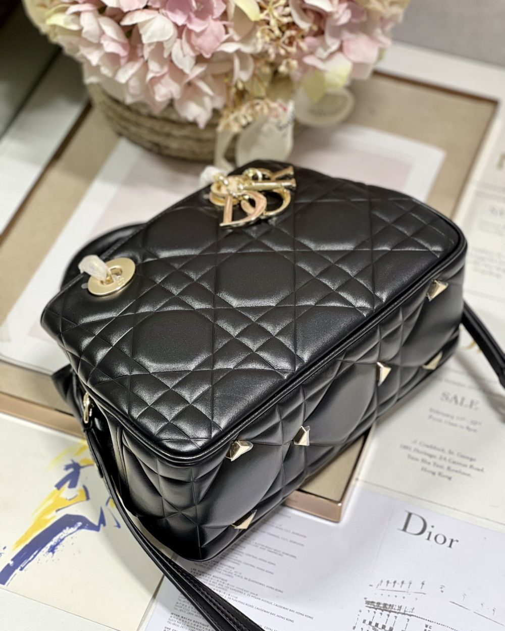 1:1 Replica The Medium Lady 95.22 Bag Black/White/Grey For Women 9.5in/ 24cm