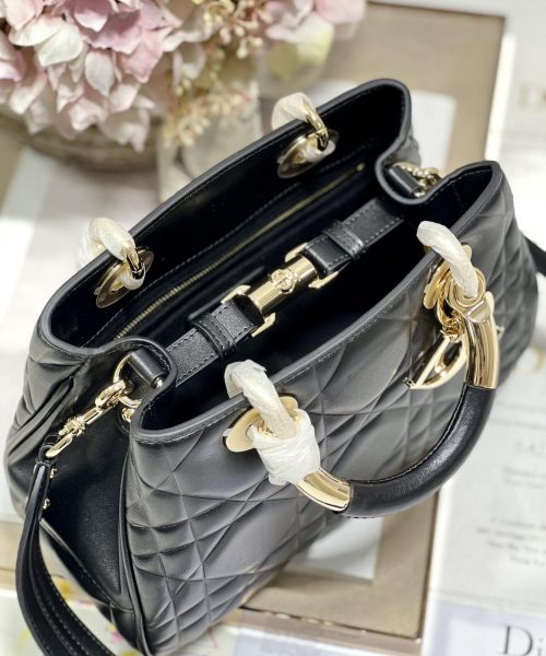 1:1 Replica The Medium Lady 95.22 Bag Black/White/Grey For Women 9.5in/ 24cm