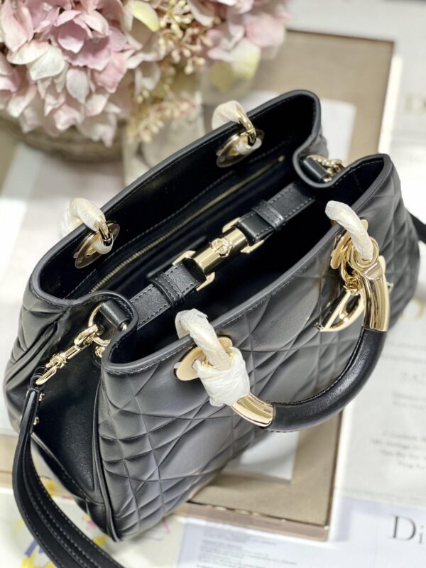 1:1 Replica The Medium Lady 95.22 Bag Black/White/Grey For Women 9.5in/ 24cm