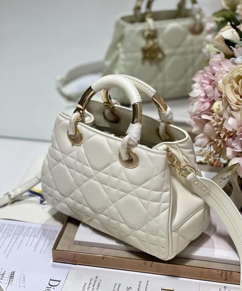 1:1 Replica The Medium Lady 95.22 Bag Black/White/Grey For Women 9.5in/ 24cm