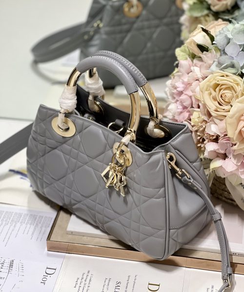 1:1 Replica The Medium Lady 95.22 Bag Black/White/Grey For Women 9.5in/ 24cm