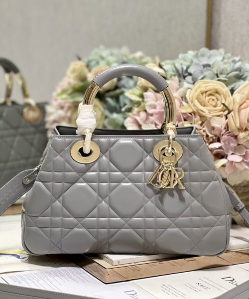 1:1 Replica The Medium Lady 95.22 Bag Black/White/Grey For Women 9.5in/ 24cm