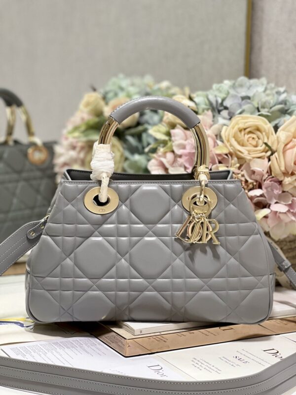 1:1 Replica The Medium Lady 95.22 Bag Black/White/Grey For Women 9.5in/ 24cm