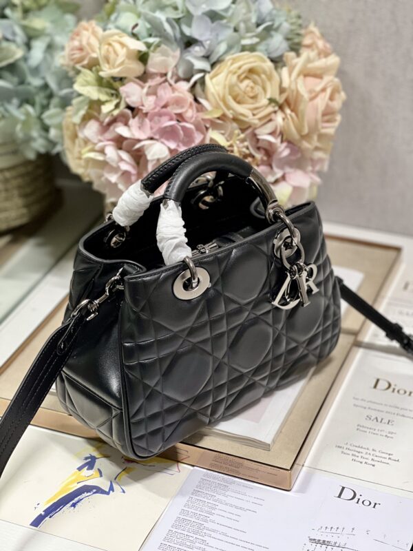 1:1 Replica The Medium Lady 95.22 Bag With Black Tone Hardware Black/White/Grey For Women 9.5in/ 24cm