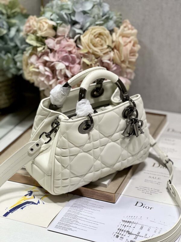 1:1 Replica The Medium Lady 95.22 Bag With Black Tone Hardware Black/White/Grey For Women 9.5in/ 24cm