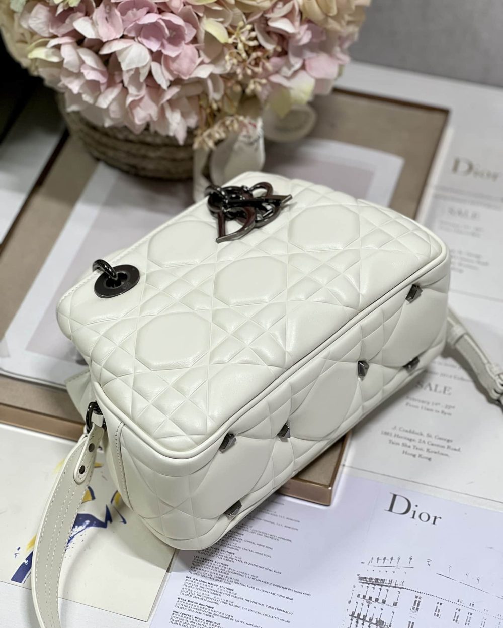 1:1 Replica The Medium Lady 95.22 Bag With Black Tone Hardware Black/White/Grey For Women 9.5in/ 24cm