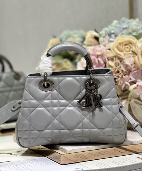 1:1 Replica The Medium Lady 95.22 Bag With Black Tone Hardware Black/White/Grey For Women 9.5in/ 24cm