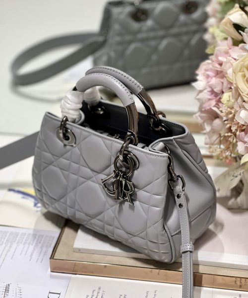 1:1 Replica The Medium Lady 95.22 Bag With Black Tone Hardware Black/White/Grey For Women 9.5in/ 24cm