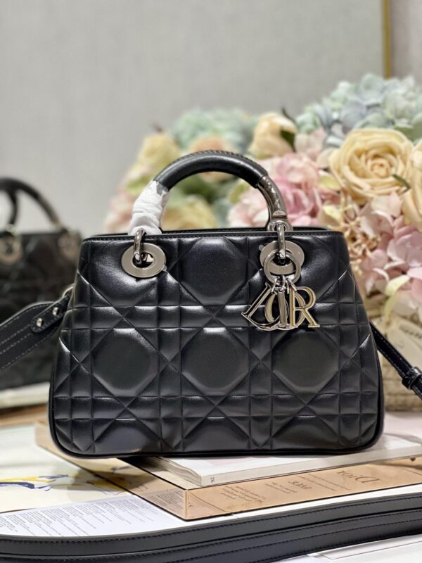 1:1 Replica The Medium Lady 95.22 Bag With Black Tone Hardware Black/White/Grey For Women 9.5in/ 24cm