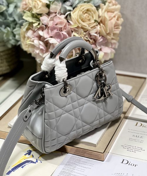 1:1 Replica The Medium Lady 95.22 Bag With Black Tone Hardware Black/White/Grey For Women 9.5in/ 24cm