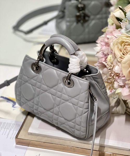 1:1 Replica The Medium Lady 95.22 Bag With Black Tone Hardware Black/White/Grey For Women 9.5in/ 24cm