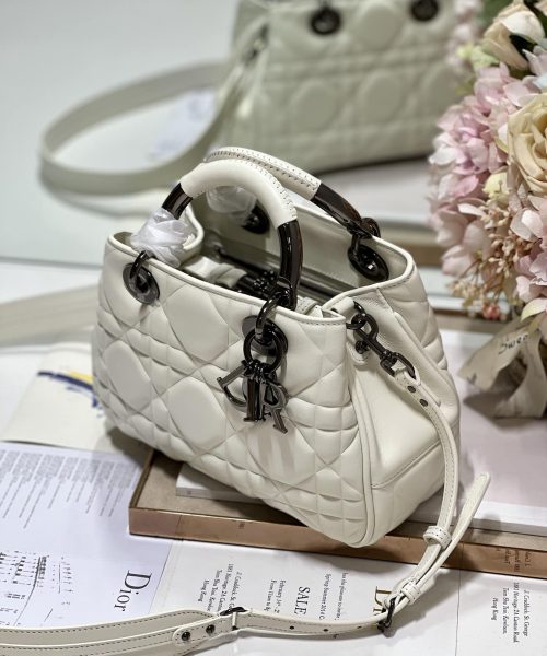 1:1 Replica The Medium Lady 95.22 Bag With Black Tone Hardware Black/White/Grey For Women 9.5in/ 24cm
