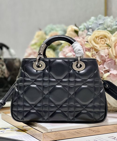 1:1 Replica The Medium Lady 95.22 Bag With Black Tone Hardware Black/White/Grey For Women 9.5in/ 24cm