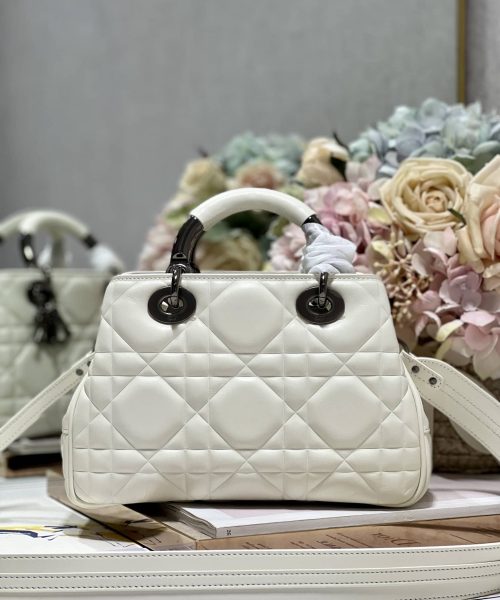 1:1 Replica The Medium Lady 95.22 Bag With Black Tone Hardware Black/White/Grey For Women 9.5in/ 24cm
