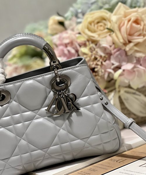 1:1 Replica The Medium Lady 95.22 Bag With Black Tone Hardware Black/White/Grey For Women 9.5in/ 24cm