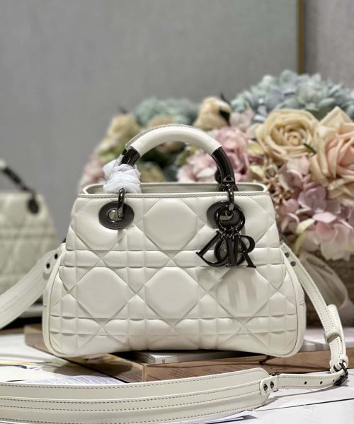 1:1 Replica The Medium Lady 95.22 Bag With Black Tone Hardware Black/White/Grey For Women 9.5in/ 24cm