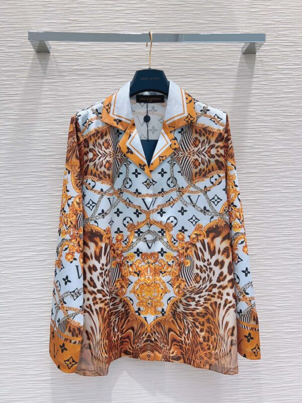 Tiger Fur Pattern Pants And Shirt Pyjama Yellow For Women