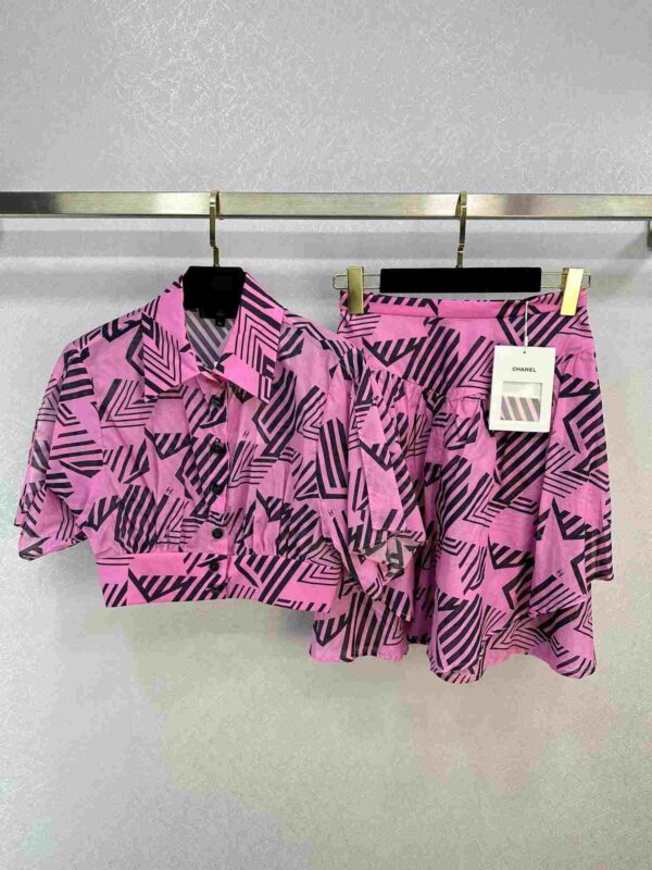 Top And Short Skirt Pink For Women