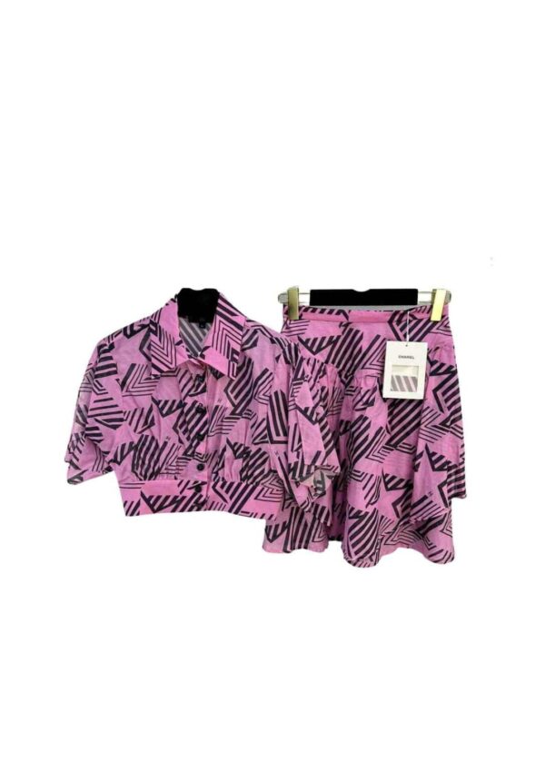Top And Short Skirt Pink For Women