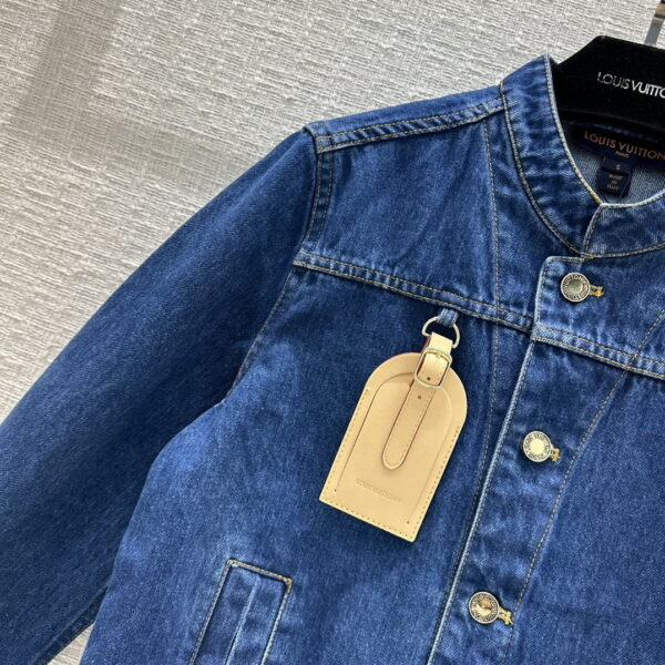 Travel Tag Denim Jacket Blue For Women