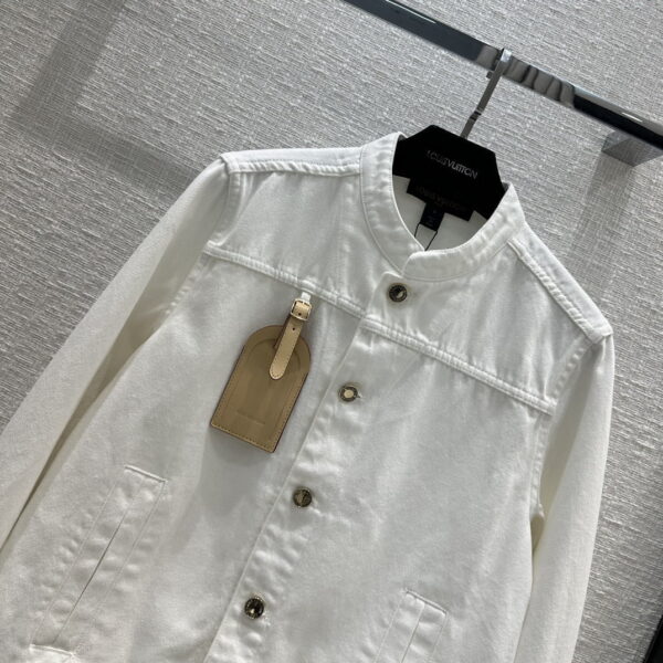 Travel Tag Denim Jacket White For Women