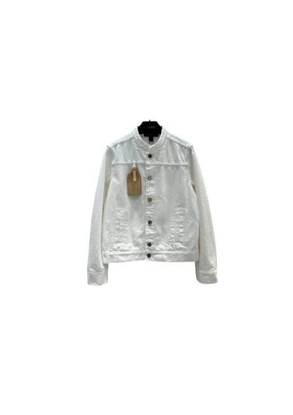 Travel Tag Denim Jacket White For Women