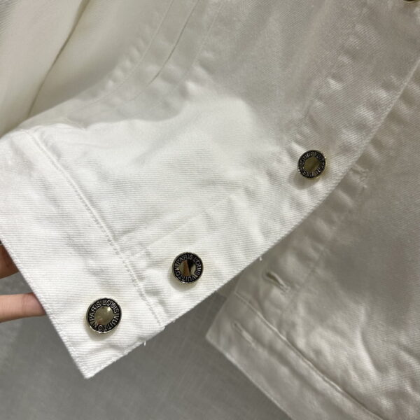 Travel Tag Denim Jacket White For Women
