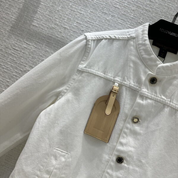 Travel Tag Denim Jacket White For Women