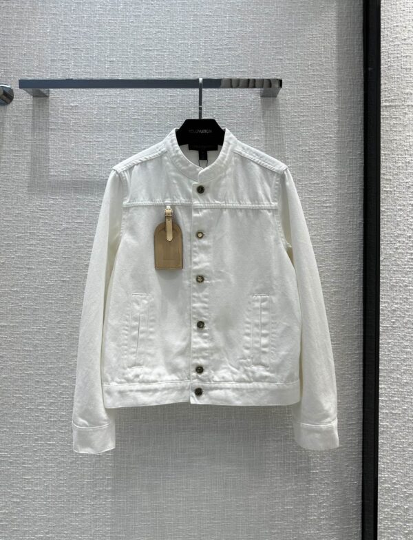 Travel Tag Denim Jacket White For Women