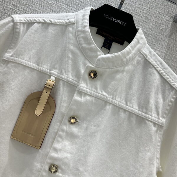 Travel Tag Denim Jacket White For Women