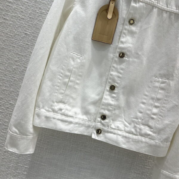 Travel Tag Denim Jacket White For Women