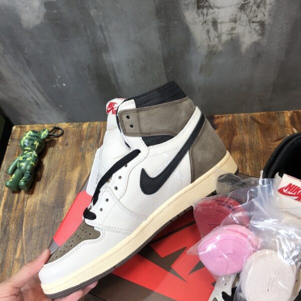 Travis Scott x Nike Air Jordan 1 Retro High OG ‘Mocha’ and White Sneaker For Women, Women's Shoes
