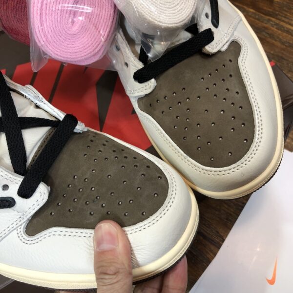 Travis Scott x Nike Air Jordan 1 Retro High OG ‘Mocha’ and White Sneaker For Women, Women's Shoes